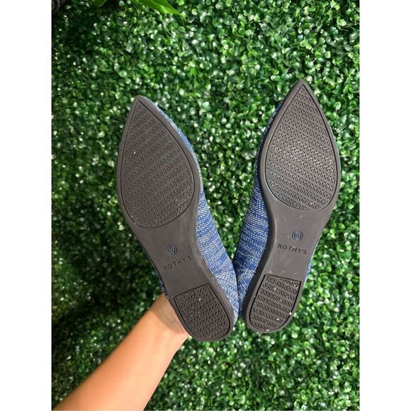 Rothy’s The Point Ballet Flat Indigo Heather Womens Sz 7 - Picture 3 of 5